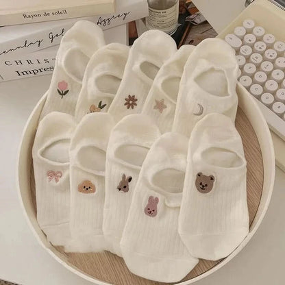 10 Pairs Cute Cartoon Toe Socks Set for Women - MERRIAAdult SocksMERRIA