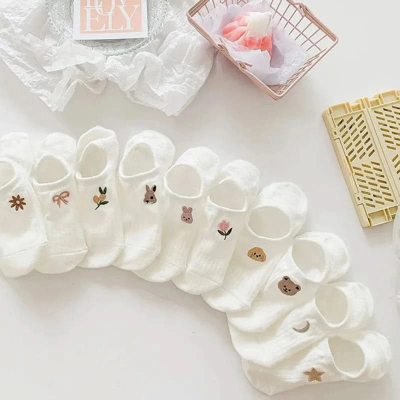 10 Pairs Cute Cartoon Toe Socks Set for Women - MERRIAAdult SocksMERRIA