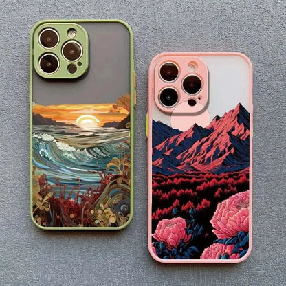 Mountain & River iPhone Case - Sunrise Design for iPhone 14-16 - MERRIAiPhone CaseMERRIASunrise Scenery iPhone Case