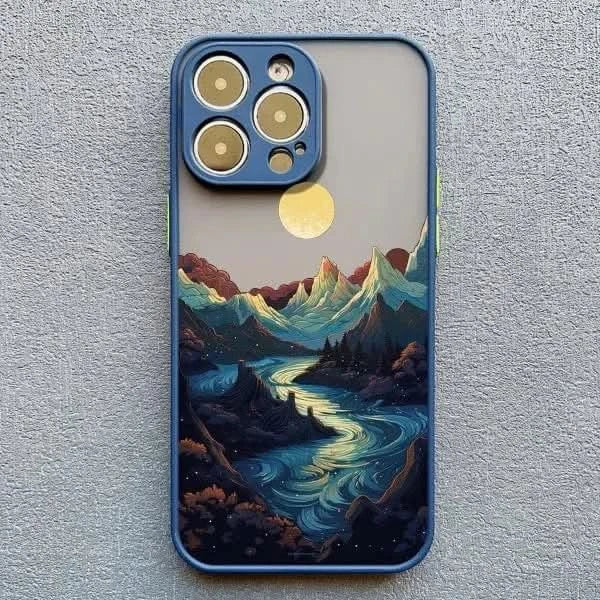 Mountain & River iPhone Case - Sunrise Design for iPhone 14-16 - MERRIAiPhone CaseMERRIASunrise Scenery iPhone Case