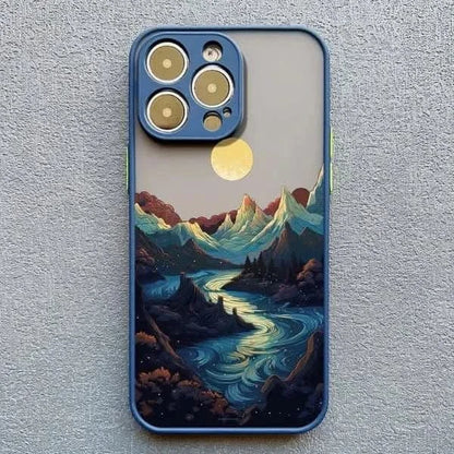 Mountain & River iPhone Case - Sunrise Design for iPhone 14-16 - MERRIAiPhone CaseMERRIASunrise Scenery iPhone Case