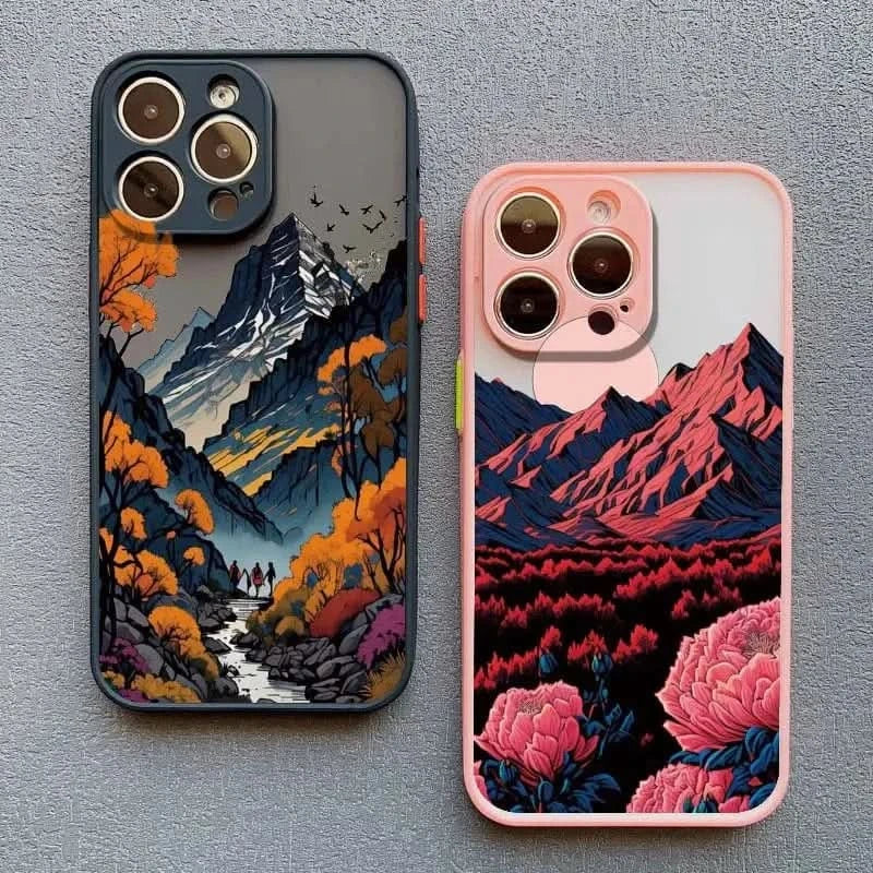 Mountain & River iPhone Case - Sunrise Design for iPhone 14-16 - MERRIAiPhone CaseMERRIASunrise Scenery iPhone Case