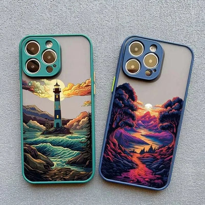 Mountain & River iPhone Case - Sunrise Design for iPhone 14-16 - MERRIAiPhone CaseMERRIASunrise Scenery iPhone Case
