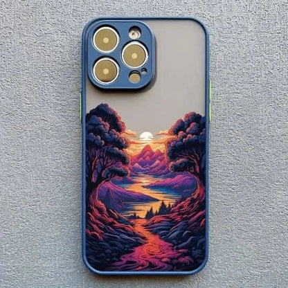 Mountain & River iPhone Case - Sunrise Design for iPhone 14-16 - MERRIAiPhone CaseMERRIASunrise Scenery iPhone Case