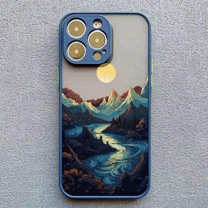 Mountain & River iPhone Case - Sunrise Design for iPhone 14-16 - MERRIAiPhone CaseMERRIASunrise Scenery iPhone Case