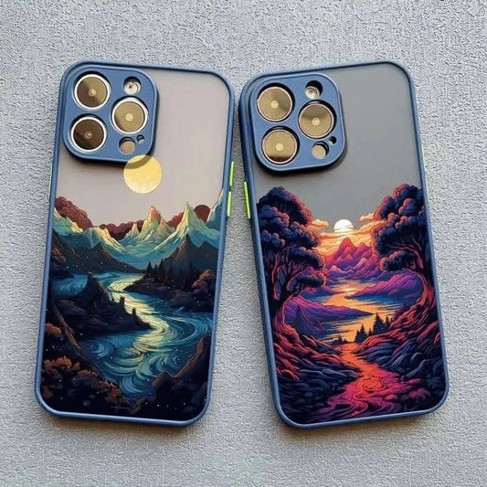 Mountain & River iPhone Case - Sunrise Design for iPhone 14-16 - MERRIAiPhone CaseMERRIASunrise Scenery iPhone Case