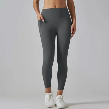 High Waist Yoga Leggings with Pockets - Tummy Control, Fitness & Sport Ready - MERRIAActivewearMERRIA