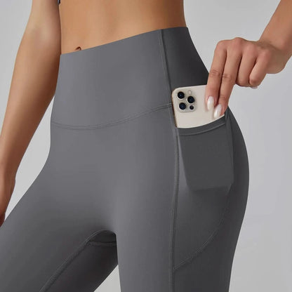 High Waist Yoga Leggings with Pockets - Tummy Control, Fitness & Sport Ready - MERRIAActivewearMERRIA