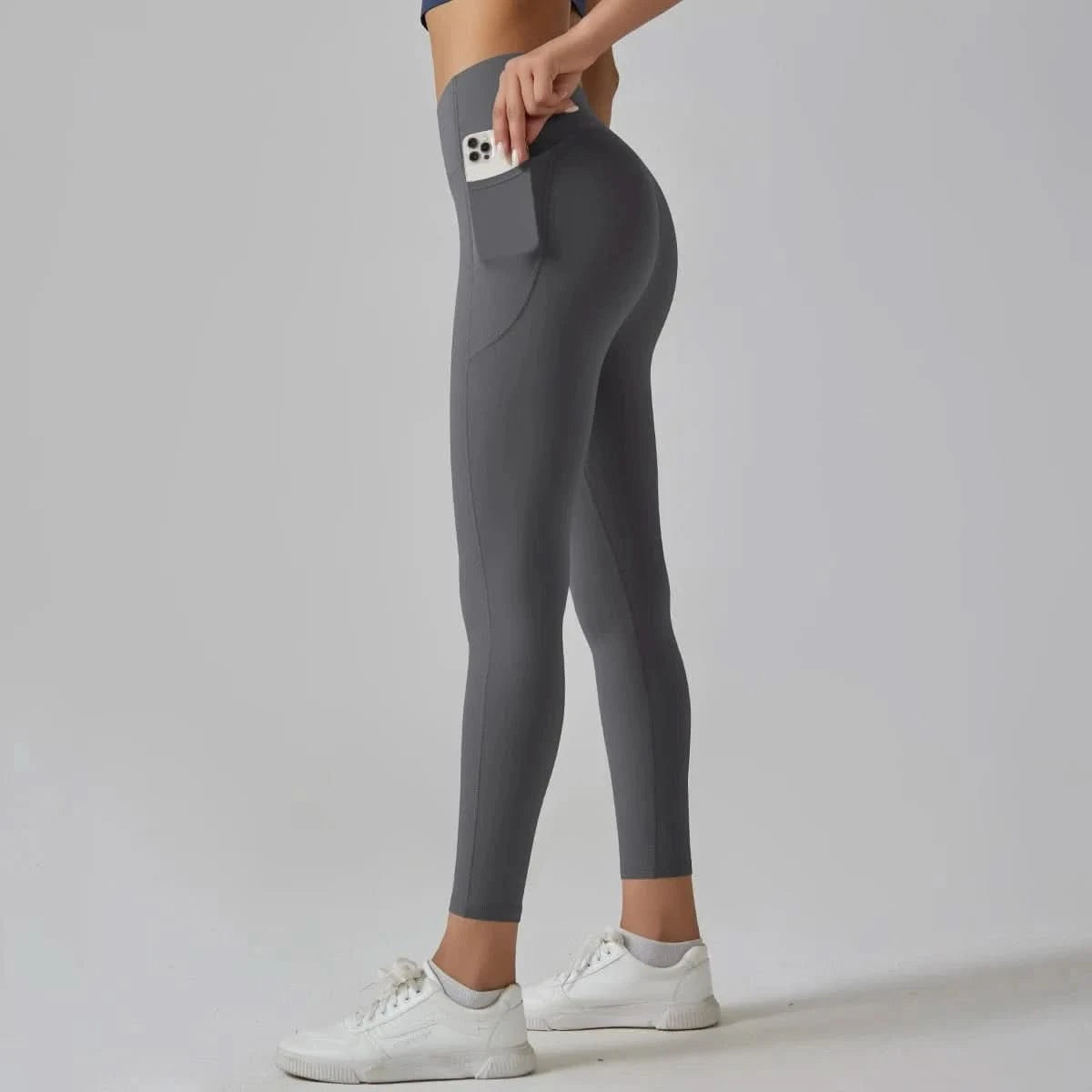 High Waist Yoga Leggings with Pockets - Tummy Control, Fitness & Sport Ready - MERRIAActivewearMERRIA