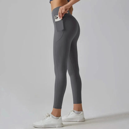 High Waist Yoga Leggings with Pockets - Tummy Control, Fitness & Sport Ready - MERRIAActivewearMERRIA