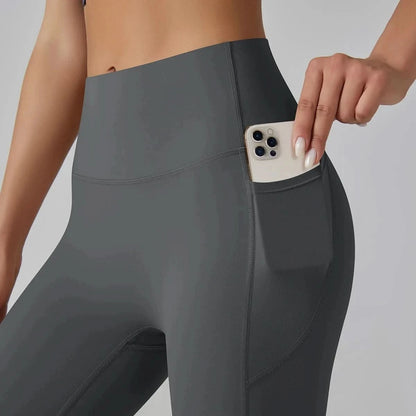 High Waist Yoga Leggings with Pockets - Tummy Control, Fitness & Sport Ready - MERRIAActivewearMERRIA