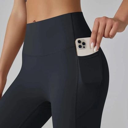 High Waist Yoga Leggings with Pockets - Tummy Control, Fitness & Sport Ready - MERRIAActivewearMERRIA