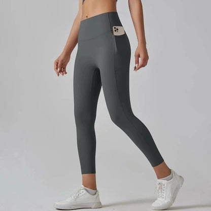 High Waist Yoga Leggings with Pockets - Tummy Control, Fitness & Sport Ready - MERRIAActivewearMERRIA