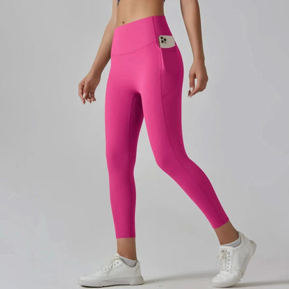 High Waist Yoga Leggings with Pockets - Tummy Control, Fitness & Sport Ready - MERRIAActivewearMERRIA