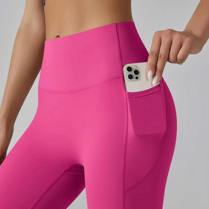 High Waist Yoga Leggings with Pockets - Tummy Control, Fitness & Sport Ready - MERRIAActivewearMERRIA