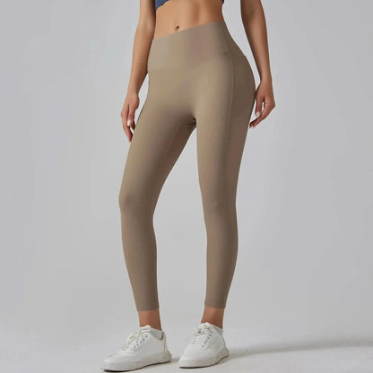 High Waist Yoga Leggings with Pockets - Tummy Control, Fitness & Sport Ready - MERRIAActivewearMERRIA