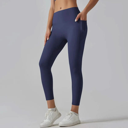 High Waist Yoga Leggings with Pockets - Tummy Control, Fitness & Sport Ready - MERRIAActivewearMERRIA