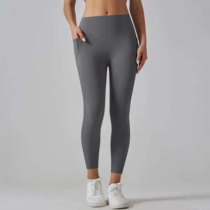 High Waist Yoga Leggings with Pockets - Tummy Control, Fitness & Sport Ready - MERRIAActivewearMERRIA