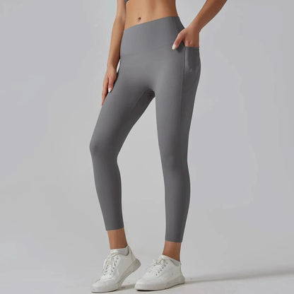 High Waist Yoga Leggings with Pockets - Tummy Control, Fitness & Sport Ready - MERRIAActivewearMERRIA
