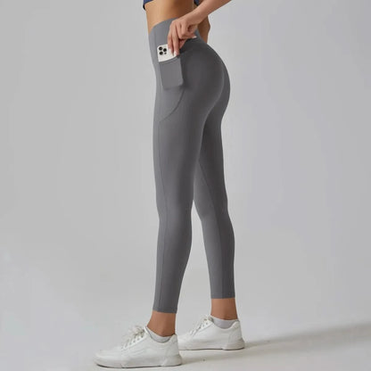 High Waist Yoga Leggings with Pockets - Tummy Control, Fitness & Sport Ready - MERRIAActivewearMERRIA