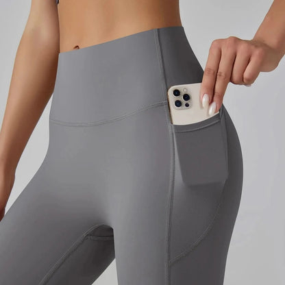 High Waist Yoga Leggings with Pockets - Tummy Control, Fitness & Sport Ready - MERRIAActivewearMERRIA