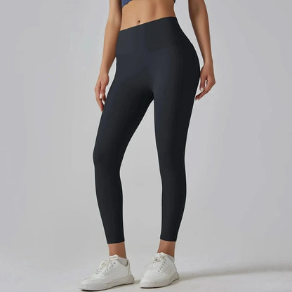 High Waist Yoga Leggings with Pockets - Tummy Control, Fitness & Sport Ready - MERRIAActivewearMERRIA