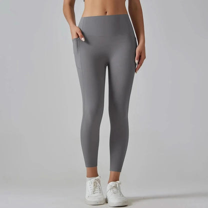 High Waist Yoga Leggings with Pockets - Tummy Control, Fitness & Sport Ready - MERRIAActivewearMERRIA