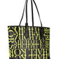 Michael Kors Eva Large Newsprint Logo Leather Tote Bag