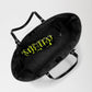 Michael Kors Eva Large Newsprint Logo Leather Tote Bag