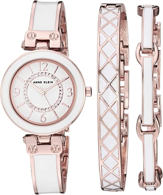 Anne Klein Women's Premium Crystals Watch & Bracelet