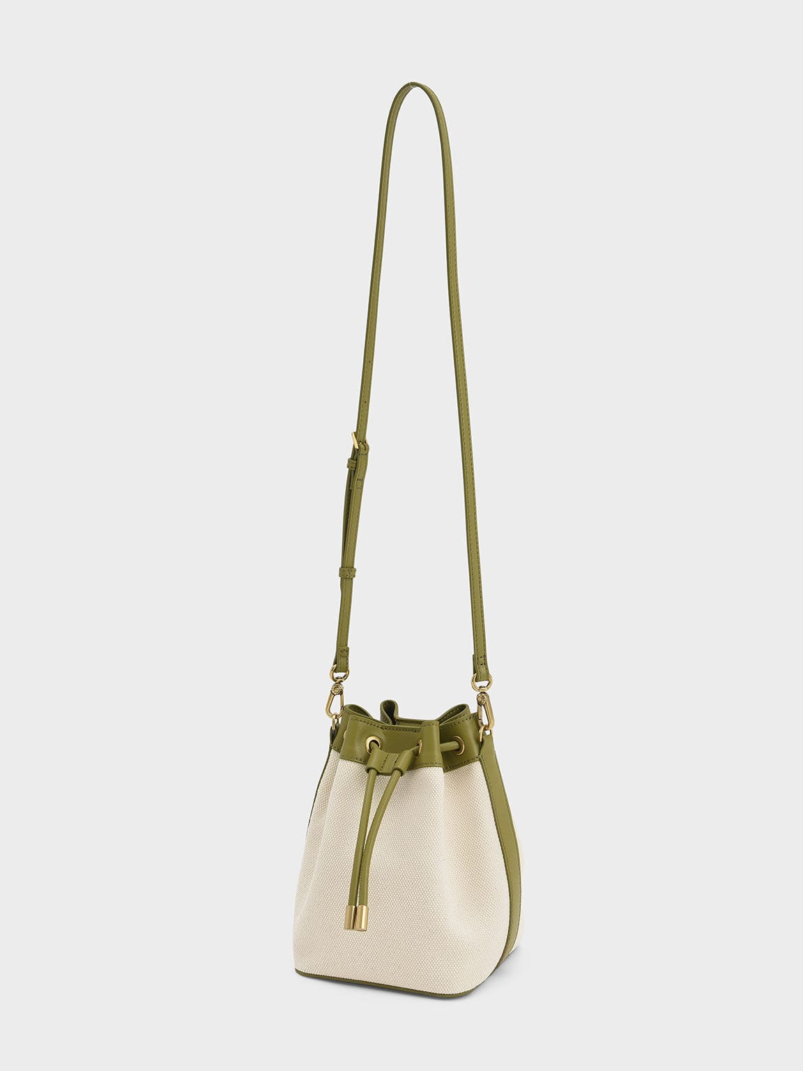 Charles & Keith Canvas Drawstring Bucket Bag - Multi