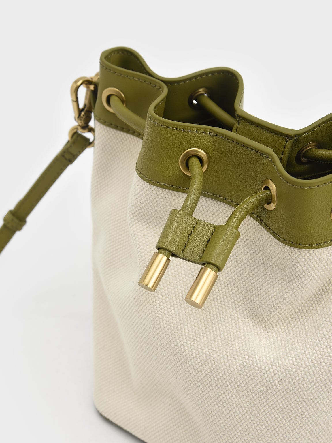 Charles & Keith Canvas Drawstring Bucket Bag - Multi