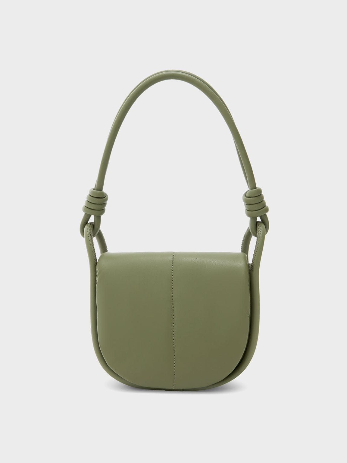 Charles & Keith Luna Knotted Handle Shoulder Bag - Olive