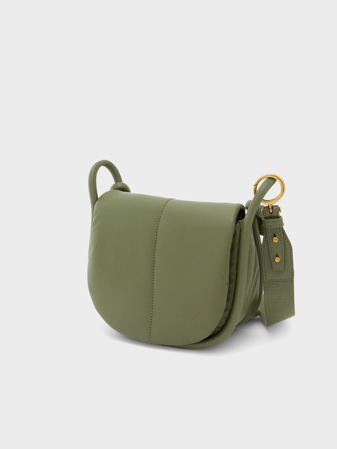 Charles & Keith Luna Knotted Handle Shoulder Bag - Olive