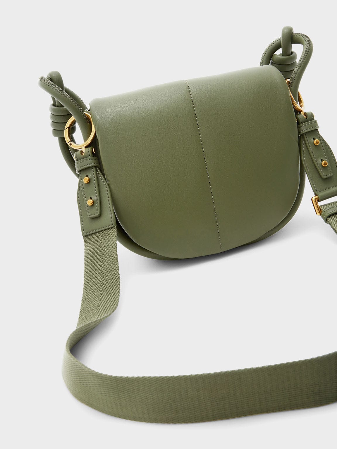 Charles & Keith Luna Knotted Handle Shoulder Bag - Olive