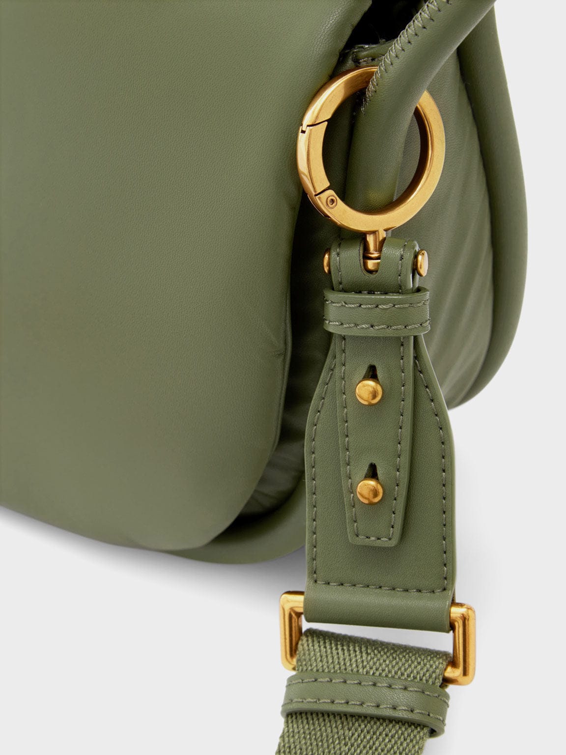 Charles & Keith Luna Knotted Handle Shoulder Bag - Olive