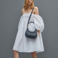 Charles & Keith Acrylic Chain Handle Hobo Bag - Navy