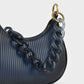 Charles & Keith Acrylic Chain Handle Hobo Bag - Navy