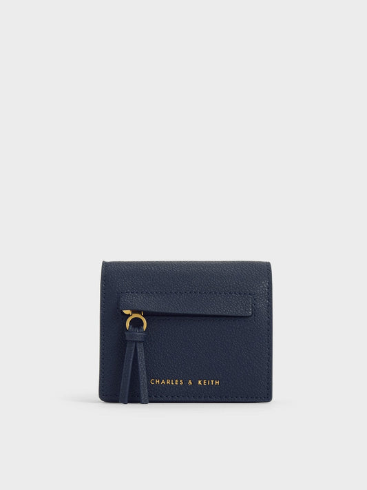 Charles & Keith Snap Button Card Holder - Navy