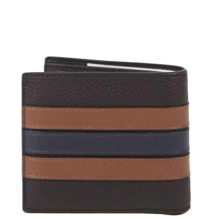 Coach 3 In 1 PECD Varsity Stripe Wallet In Black Saddle