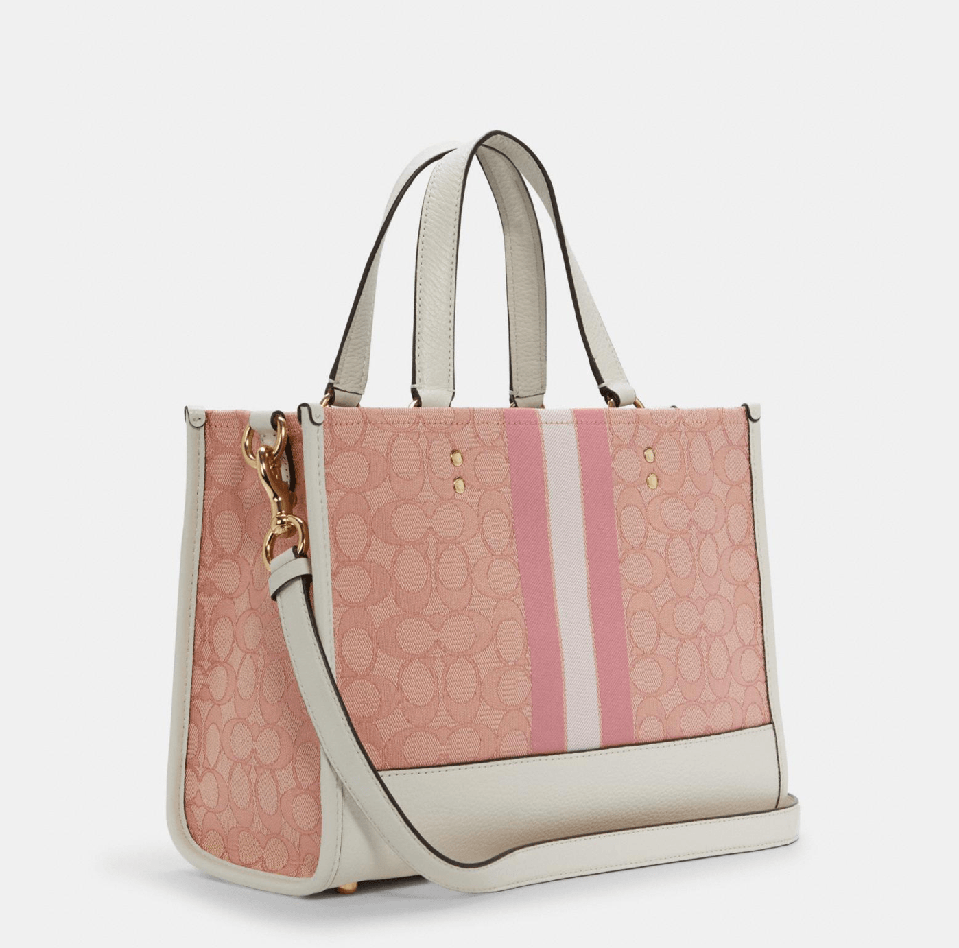 Coach Dempsey Carryall In Signature Jacquard With Coach Patch And Heart Charm