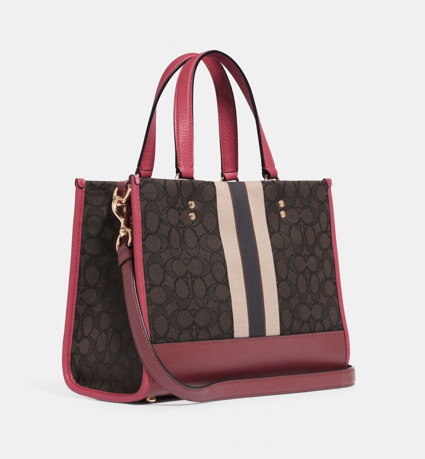 Coach Dempsey Carryall In Signature Jacquard With Stripe And Coach Patch