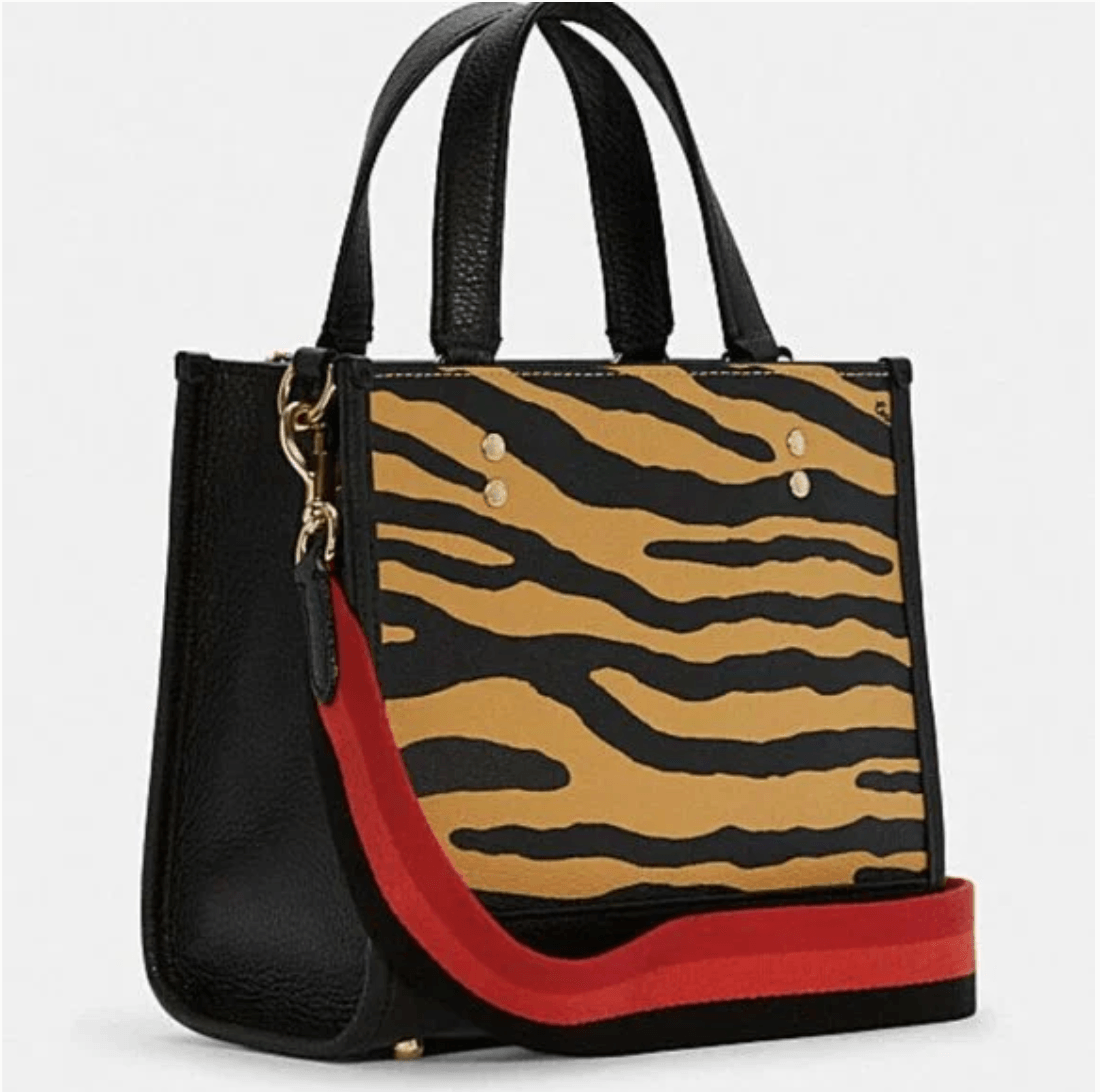 Coach Dempsey Tote 22 with Tiger Print