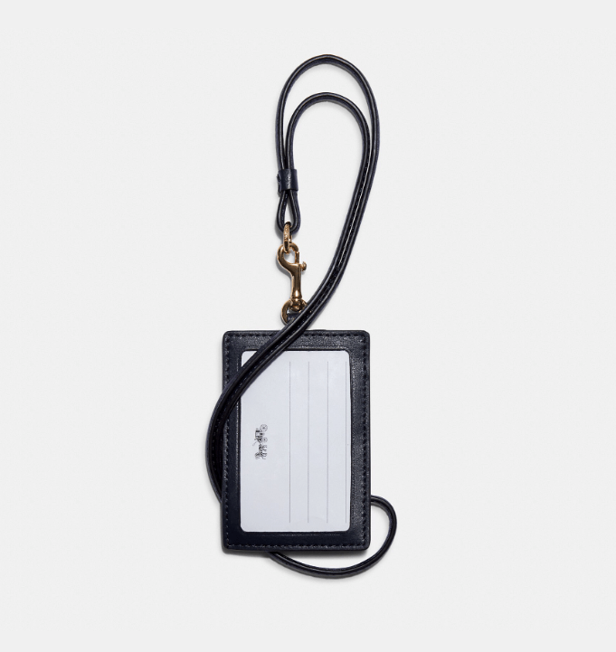 Coach Id Lanyard With Garden Plaid Print