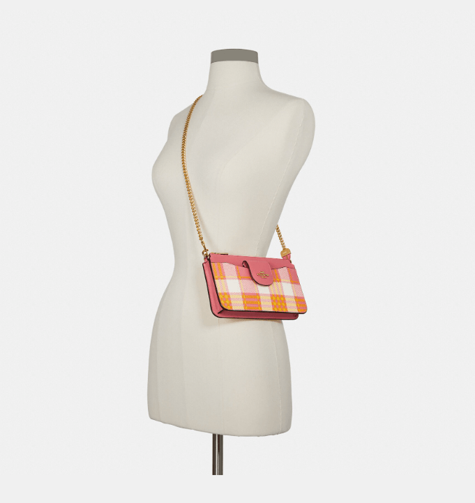 Coach Poppy Crossbody With Card Case With Garden Plaid Print