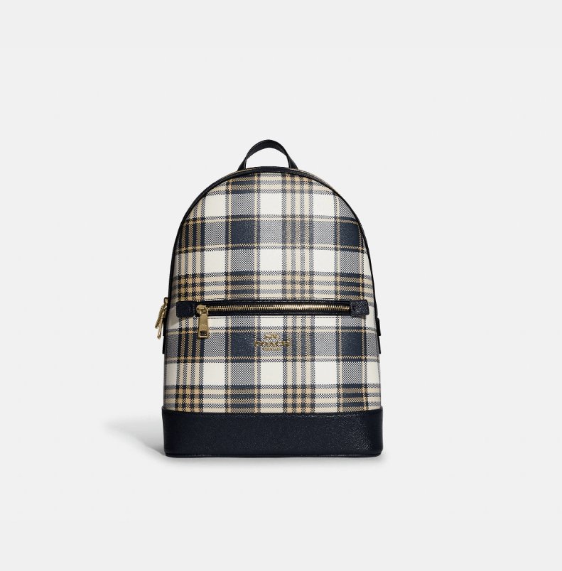 Coach Kenley Backpack With Garden Plaid Print
