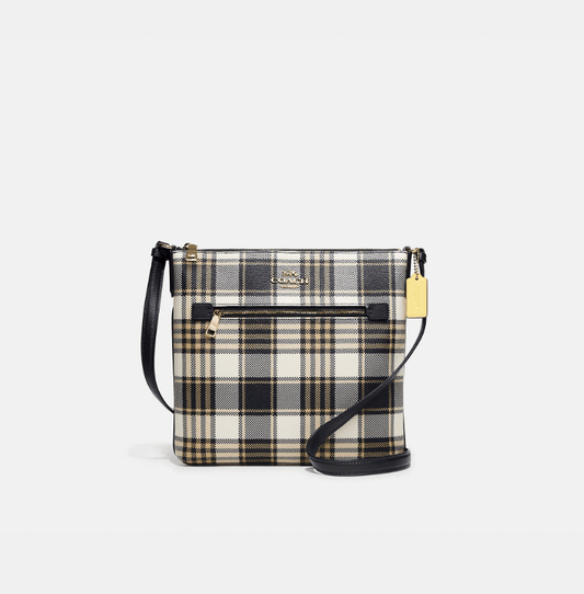 Coach Rowan File Bag With Garden Plaid Print