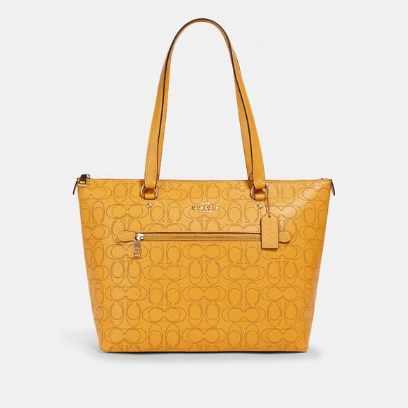 Coach Gallery Tote Signature Perforated Leather