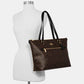 Coach Gallery Tote In Signature Canvas (Dark Brown)