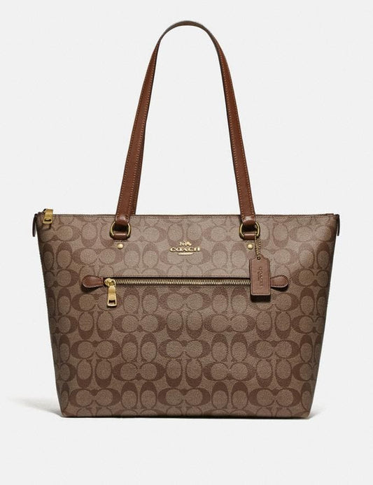 Coach Gallery Tote In Signature Canvas (Brown)